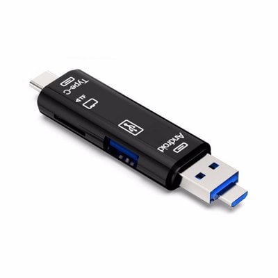 Type-C Micro USB Adaptateur Hub OTG avec lecteur de cartes TF