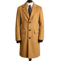 Mens Slim-Fit Trench Longueur Extended-Length Coat with Pocket Flaps