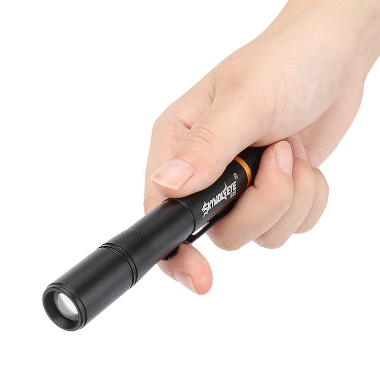 Mini-portable LED stylo-forme forte lampe de poche lampe jaune blanc