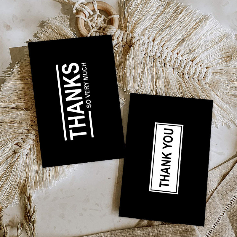 Emballage cadeau 50 feuillesPack simple noir cartes de remerciement