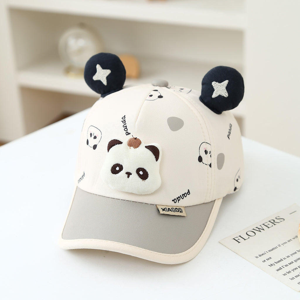 Pring and Summer Cute Plush Animal Head Girl Cartoon Simple Imprimer Casquette de baseball pour garçons