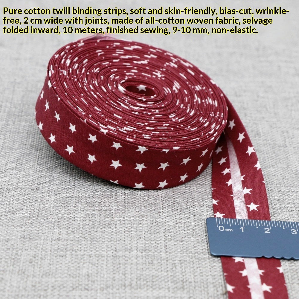 Bande de reliure de 2 cm de large avec imprimé pastoral Star et Floral