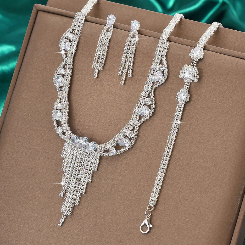 Boucles d'oreilles légère de luxe et haut de gamme Zircon Tassel Flower Drop