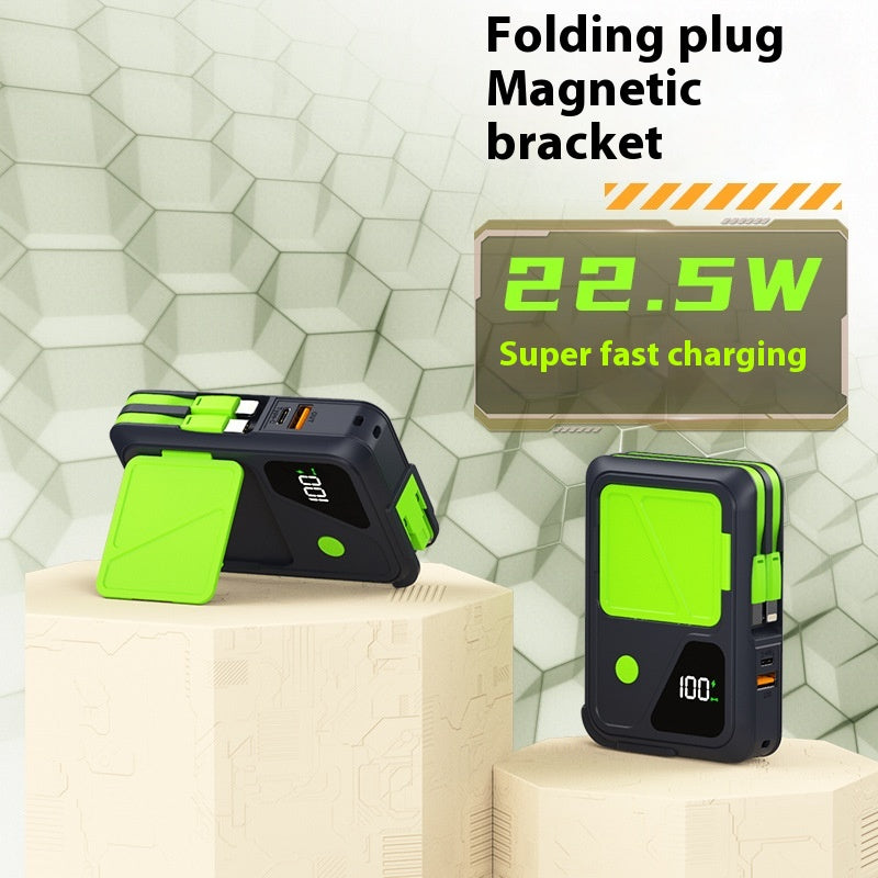 Foldable AC wall plug power bank