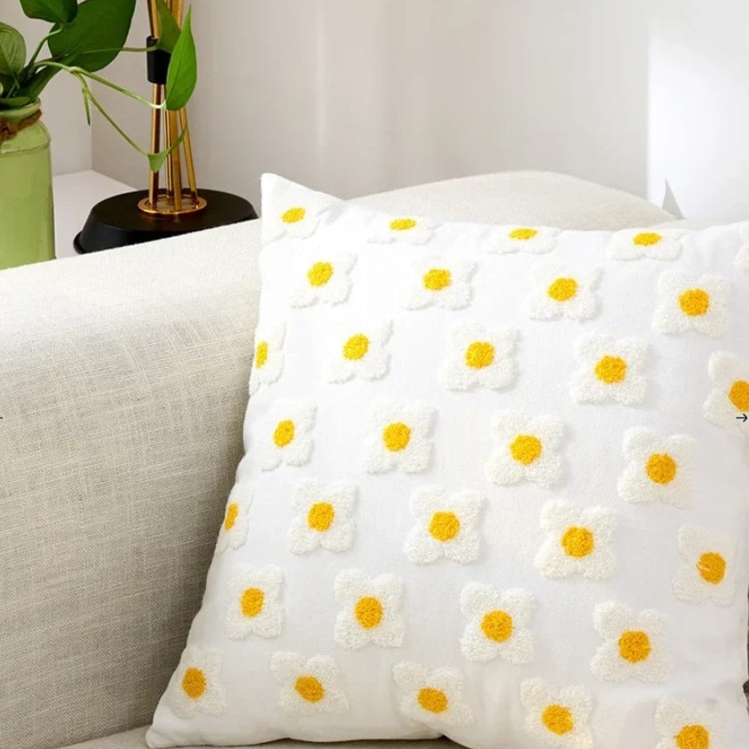 Étui d'oreiller décoratif avec couverture de broderie florale
