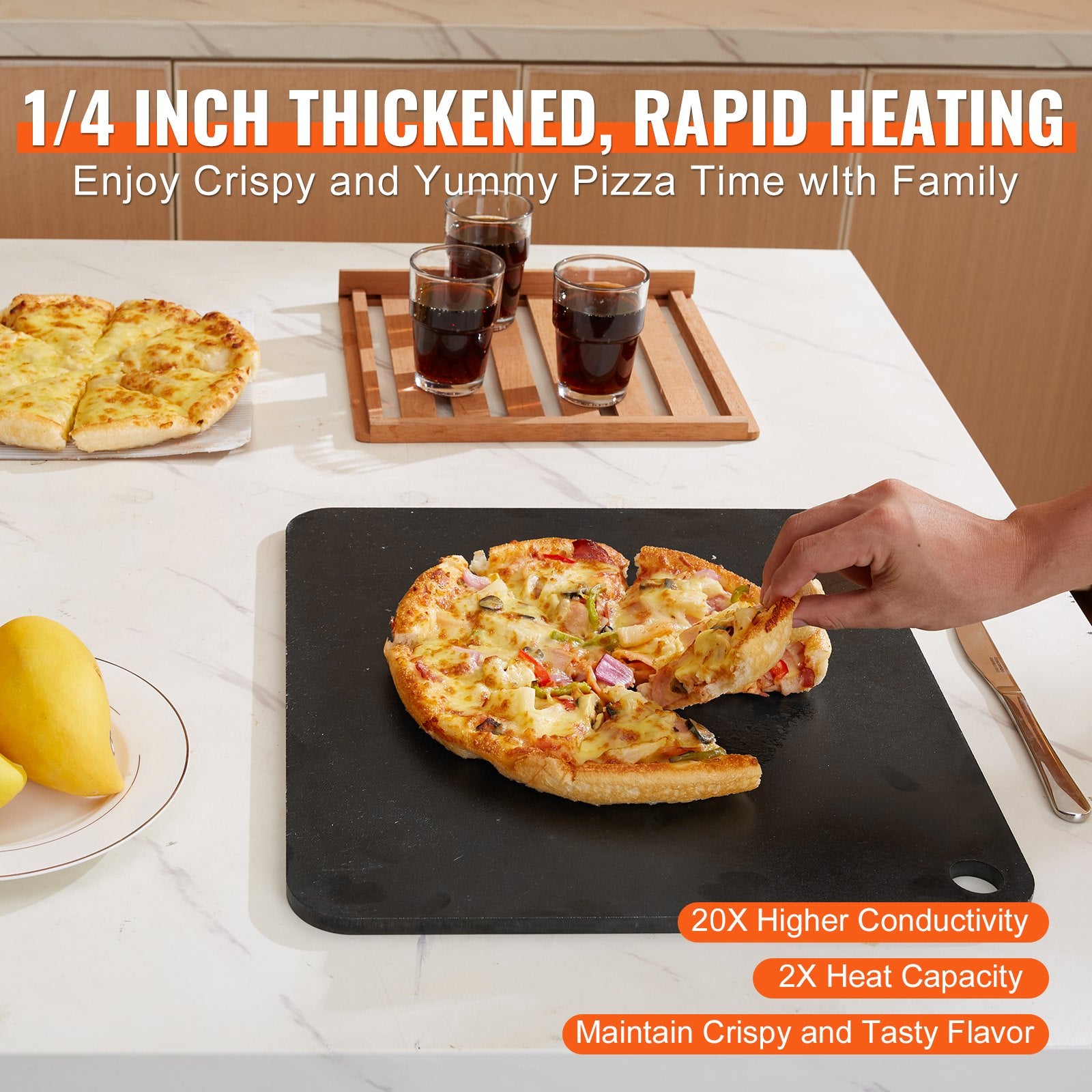 Pizza Steel, 16' X 14,5' X 1/4' Pizza Steel Plate pour four, pré-saisonné en acier au carbone