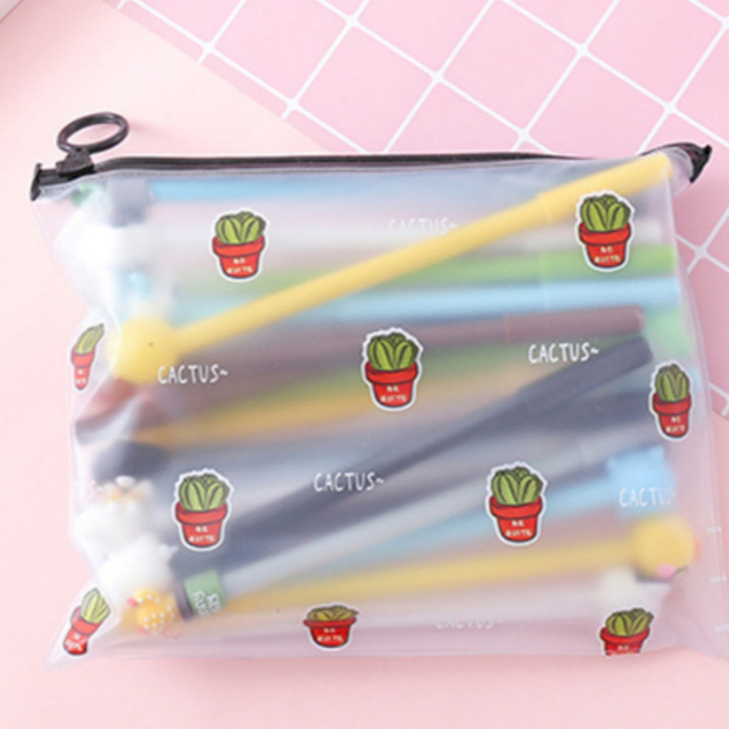 20 Cute Caricature 0.5 Stylos Noir Neutre avec boîtier en stylo