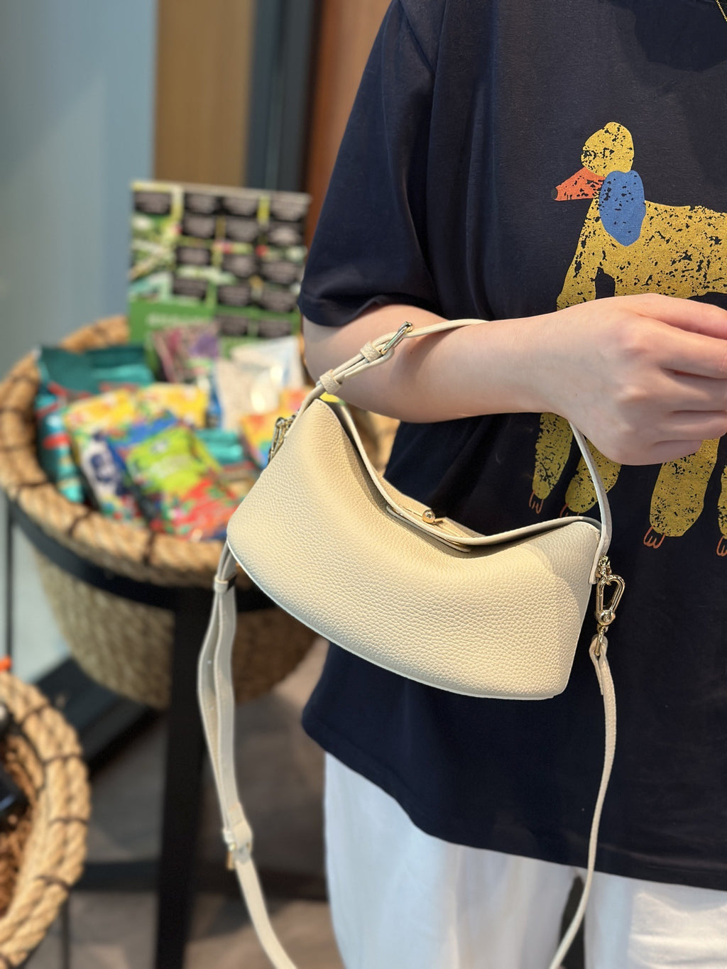 Litchi grain véritable cuir Premier couche Cowhide Yuanbao sac pour les femmes