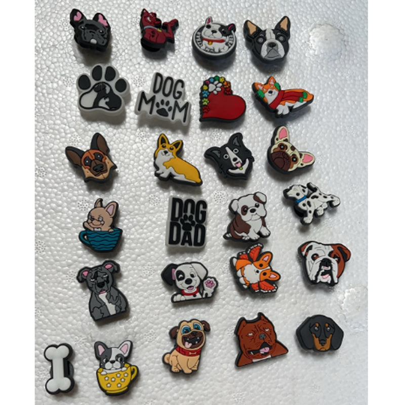 25pcs Cartoon Animal Dog série Chaussures Trou