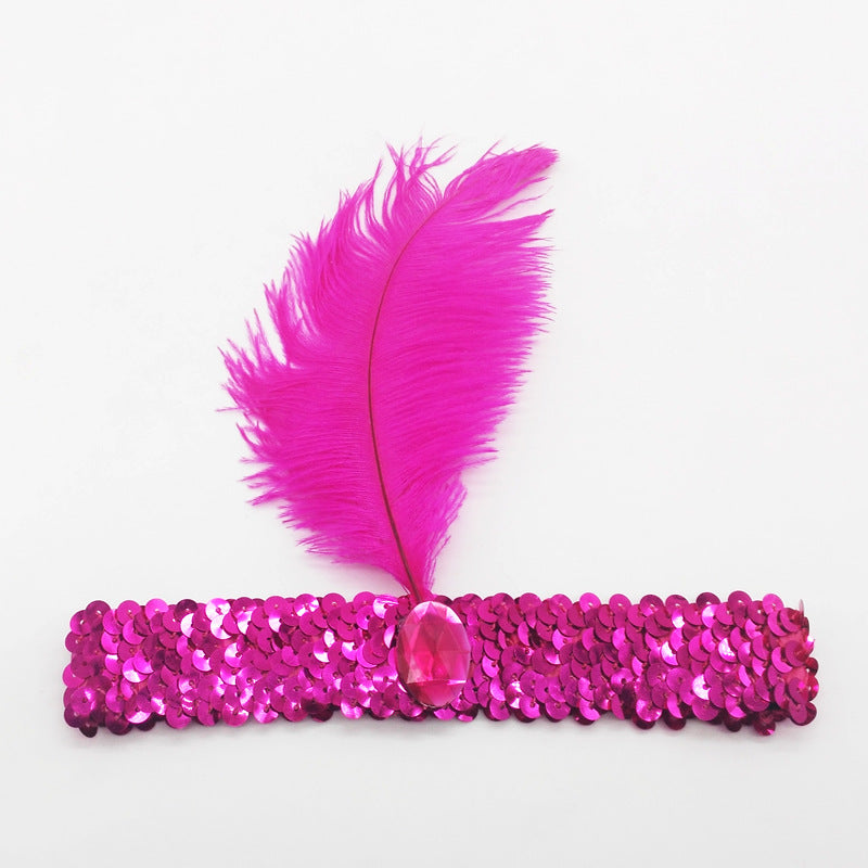 Les cheveux d'autruche sequined Diamonds Bandeau