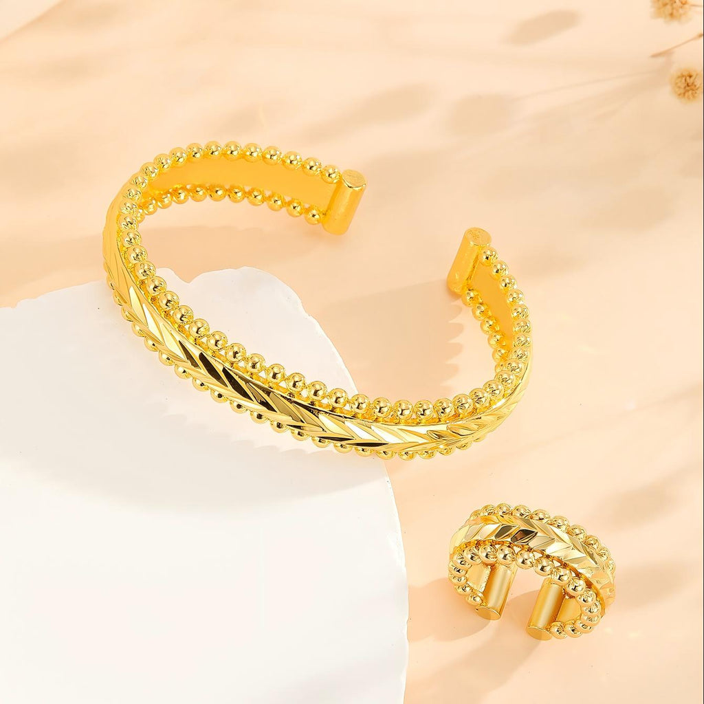2pcs Vintage Gold Plated Bracelet