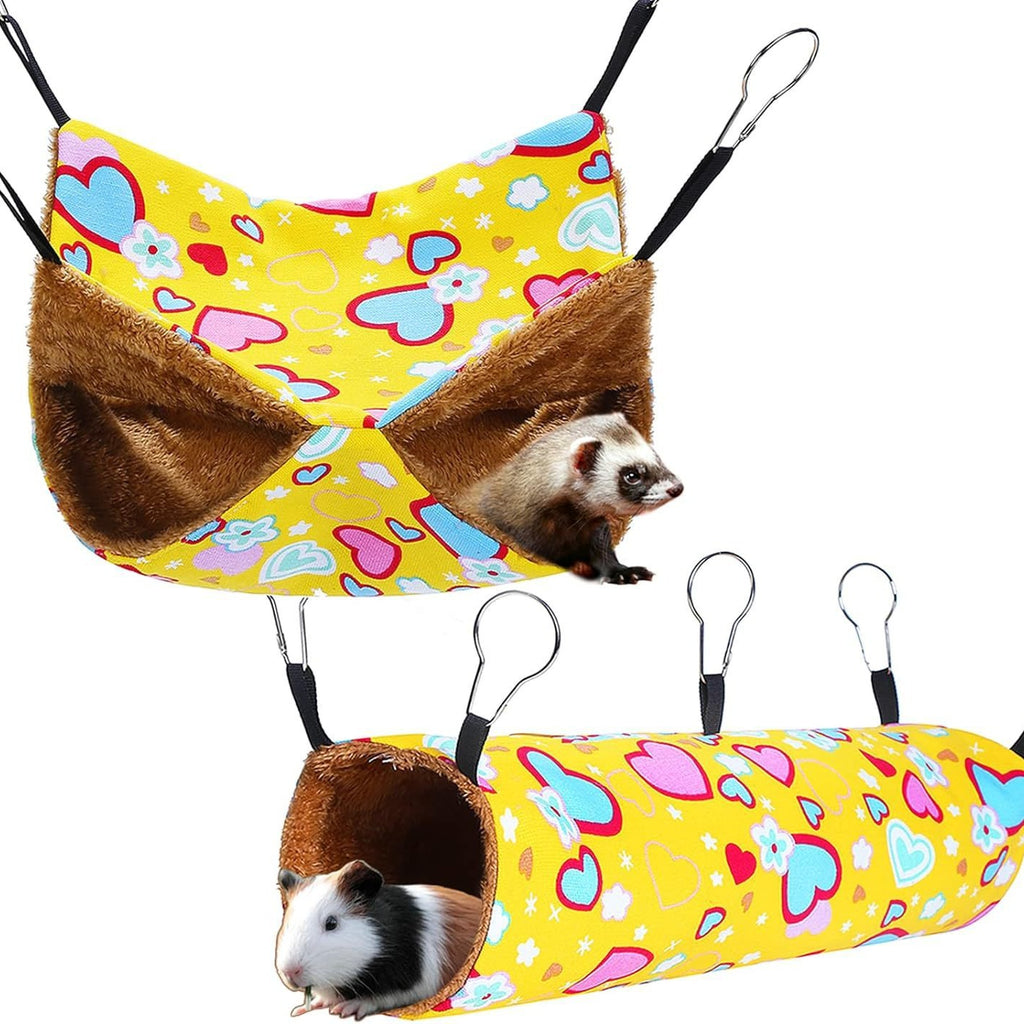 Set de hamacs pour petits animaux de compagnie et tunnel tubulaire suspendu