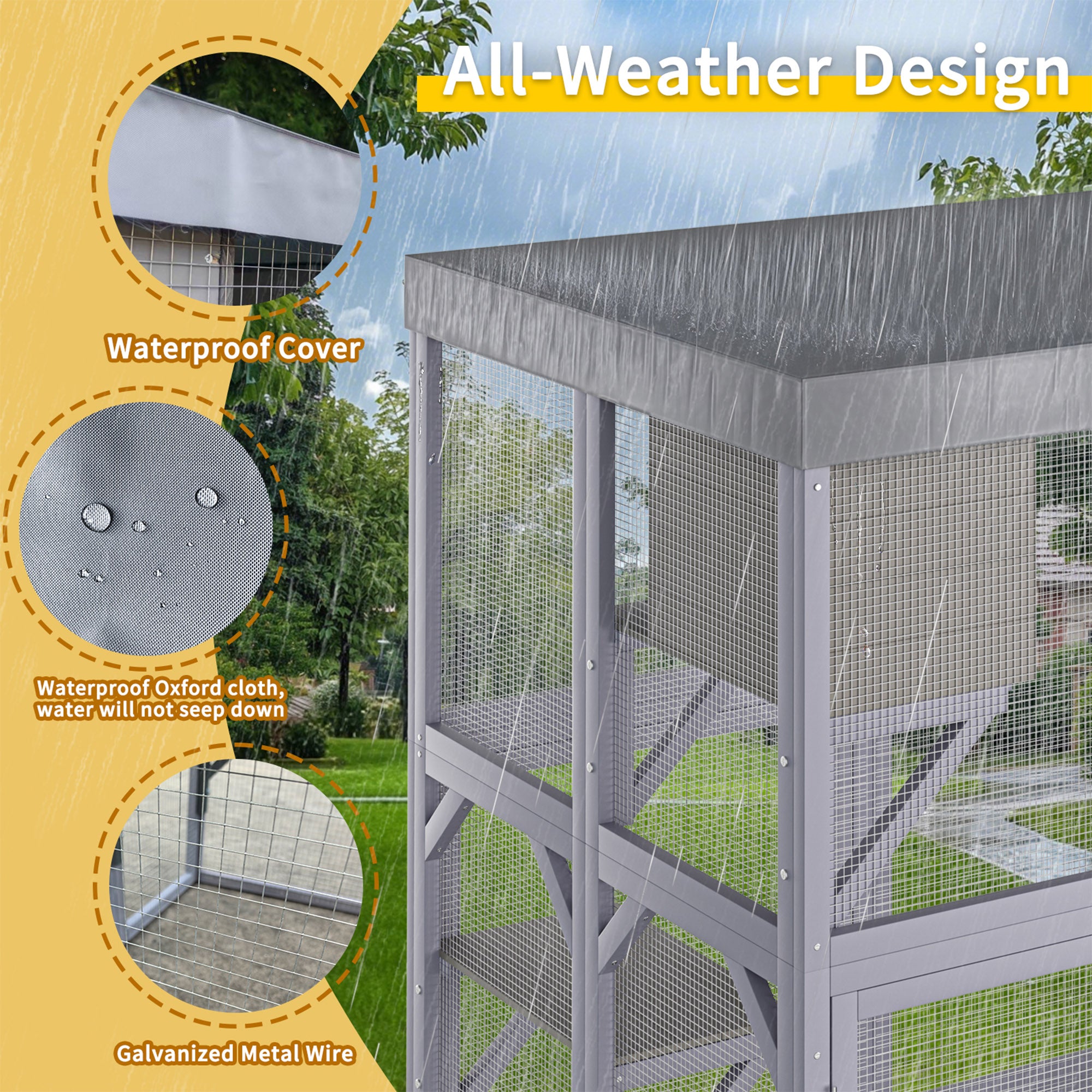 Catio extérieur en bois Boîtier multifonctionnel pour chats