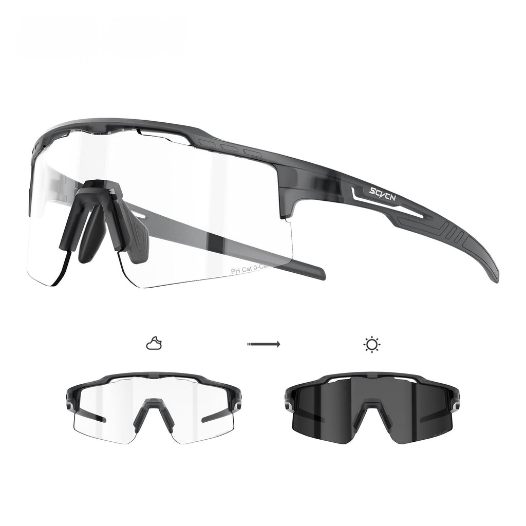 Saiweiyuan Lunettes de vélo de sport de plein air avec des lentilles changeantes de couleur