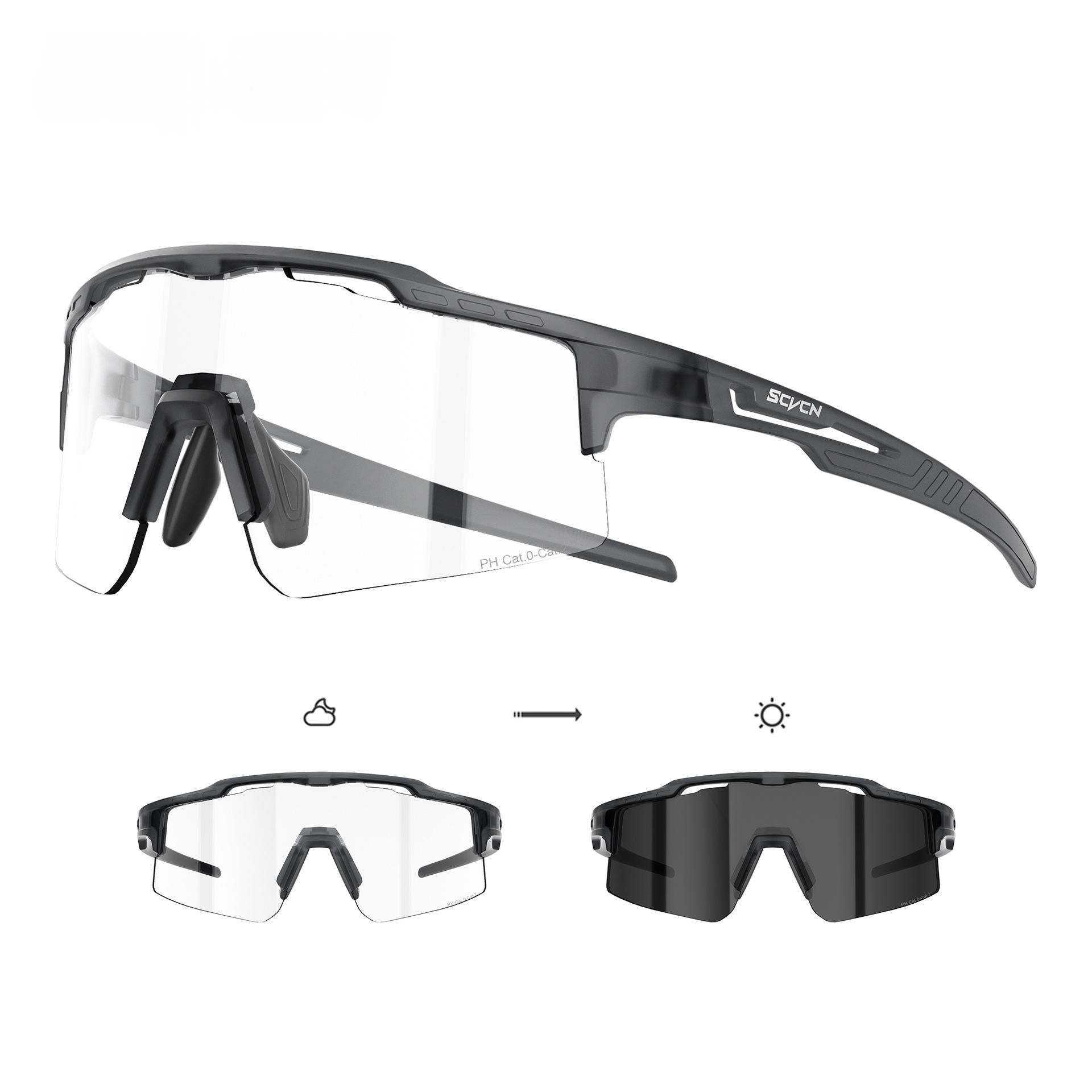 Saiweiyuan Lunettes de vélo de sport de plein air avec des lentilles changeantes de couleur