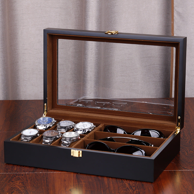 Montres de peinture au four Vernis Montres Display Boîte en bois