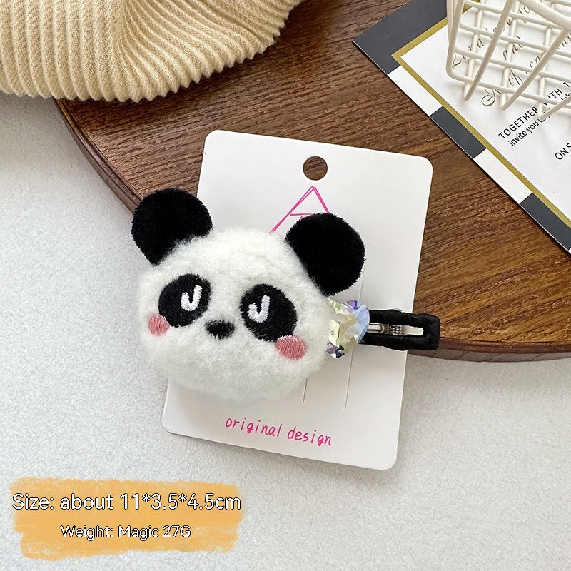 Caricature jeune fille Panda Grip mignon Bandeau à poupée tridimensionnelle pour enfants