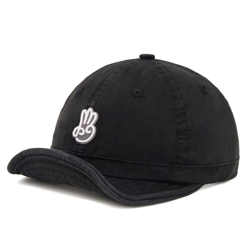 American Retro imprimé à la main lavé Motif de baseball avec brim pliable et sof