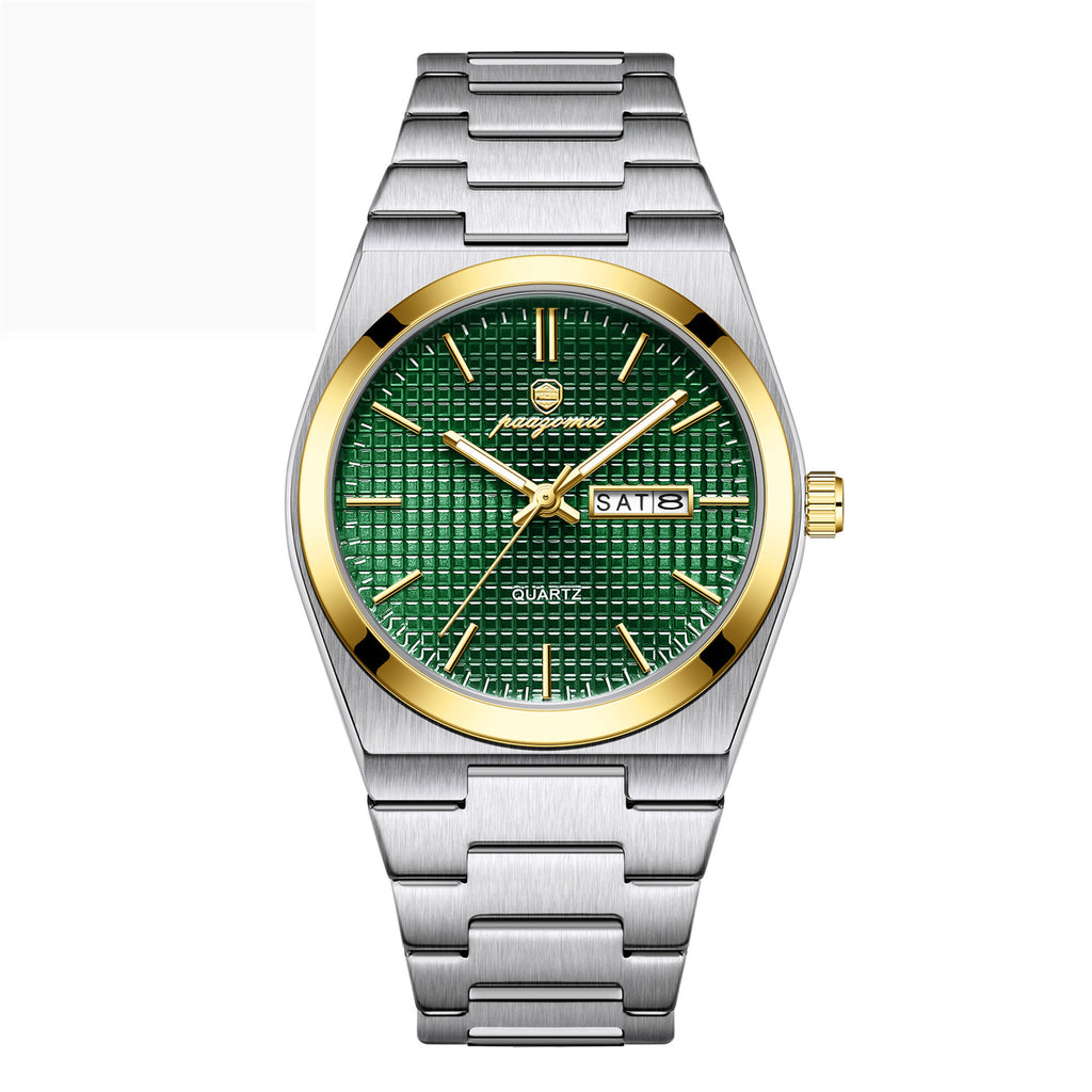 Montre de calendrier étanche à quartz lumineux