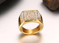 Bague en diamant en acier titane pour hommes