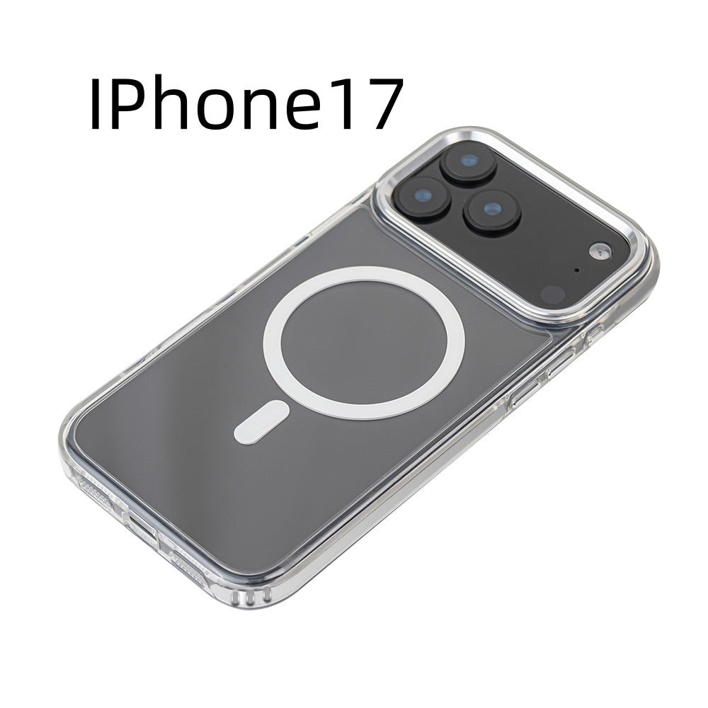 Aspiration magnétique Applicable 17ProMax Cas de téléphone transparent