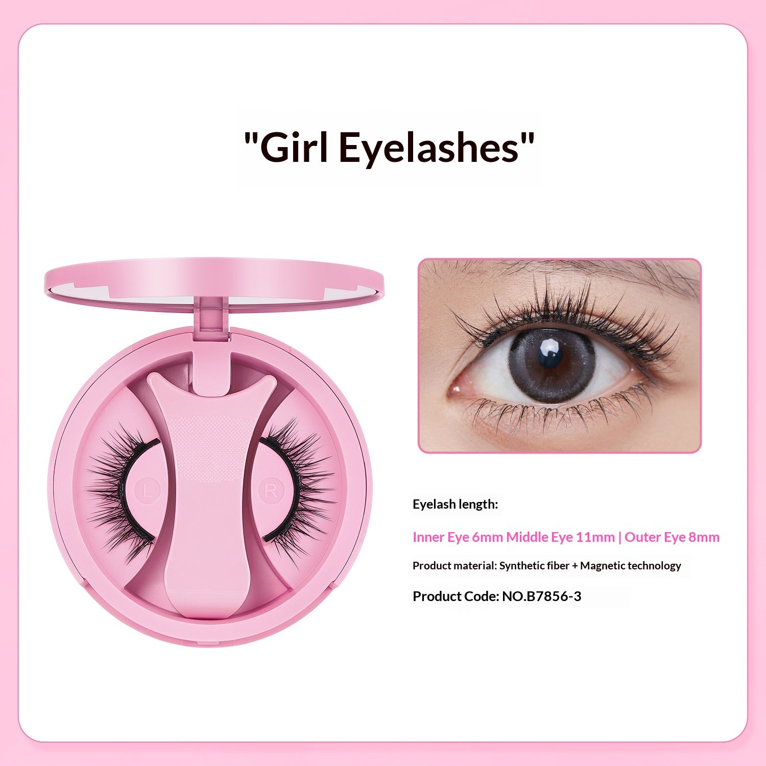 Faux cils magnétiques avec boîtier intégré parfait pour les looks de maquillage euro-américains