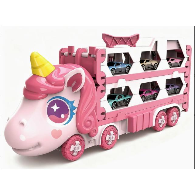 Jouet de camion transformable mignon Racetrack extensible et ensemble de stockage de véhicule Portable Carrier Wi