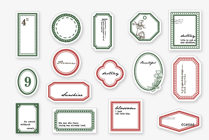 Mini Label Series Retro Hand Account Bricolage Décoration Papier de base 45 feuilles