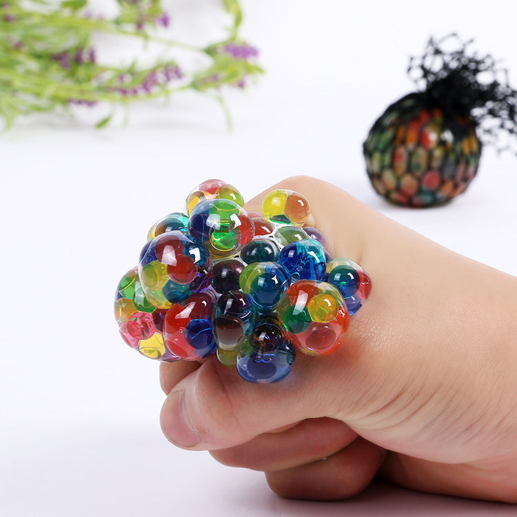 Décompression d'évent perles colorées boule de raisin main Pinch boule d'évent