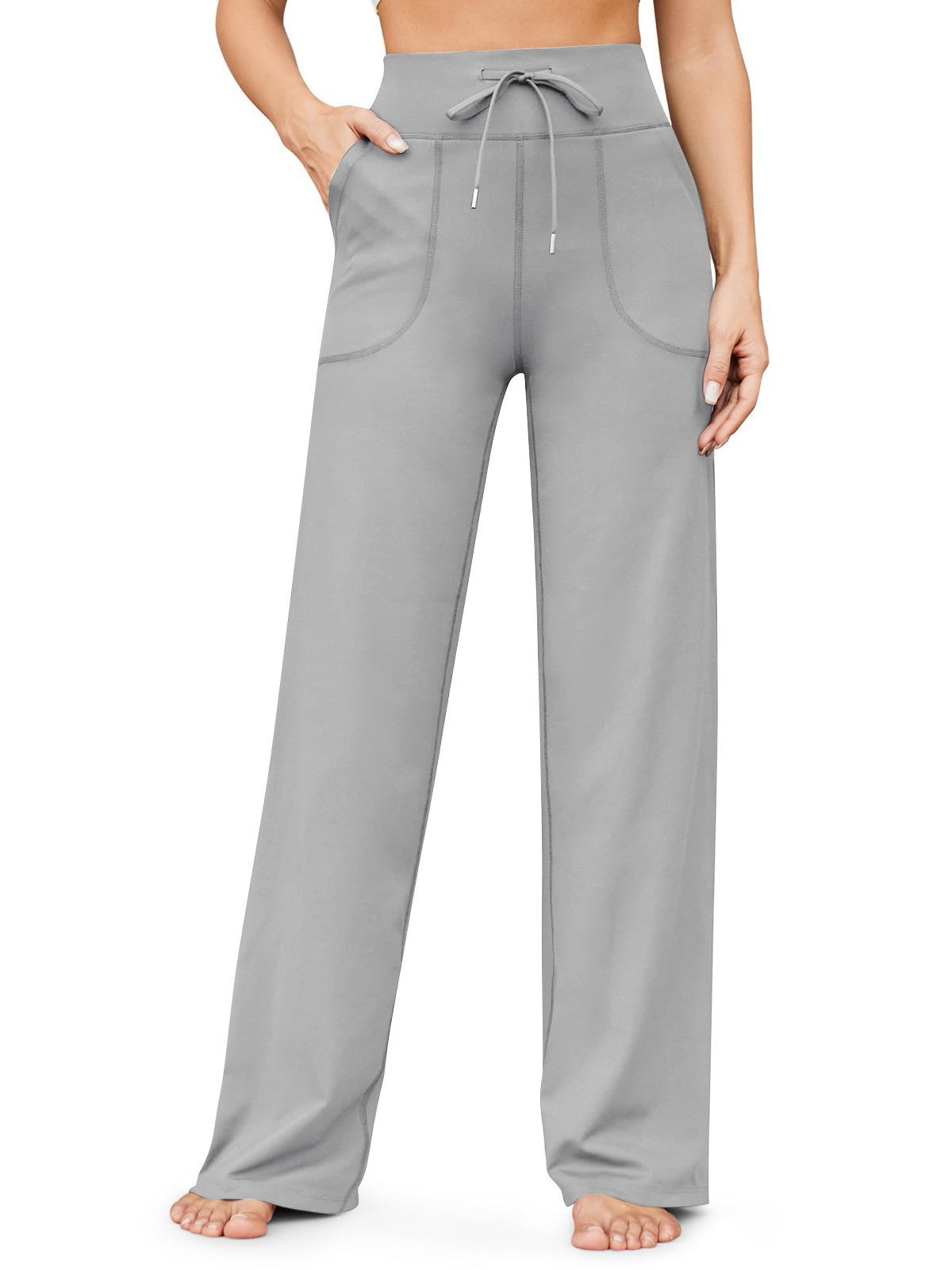 L'Europe et les États-Unis La haute taille des femmes Micro Horn Pantalon de yoga Drawstring Pocket Sp