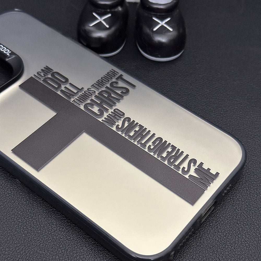 Cross Anglais Couleur Argent Étui de téléphone résistant à la chute