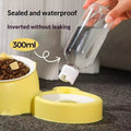 Pet Double Bowl Anti-Tip Cute Steel Food Bowl