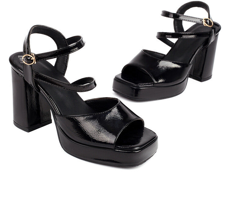 Plate-forme de femmes Sandales de talons chunky
