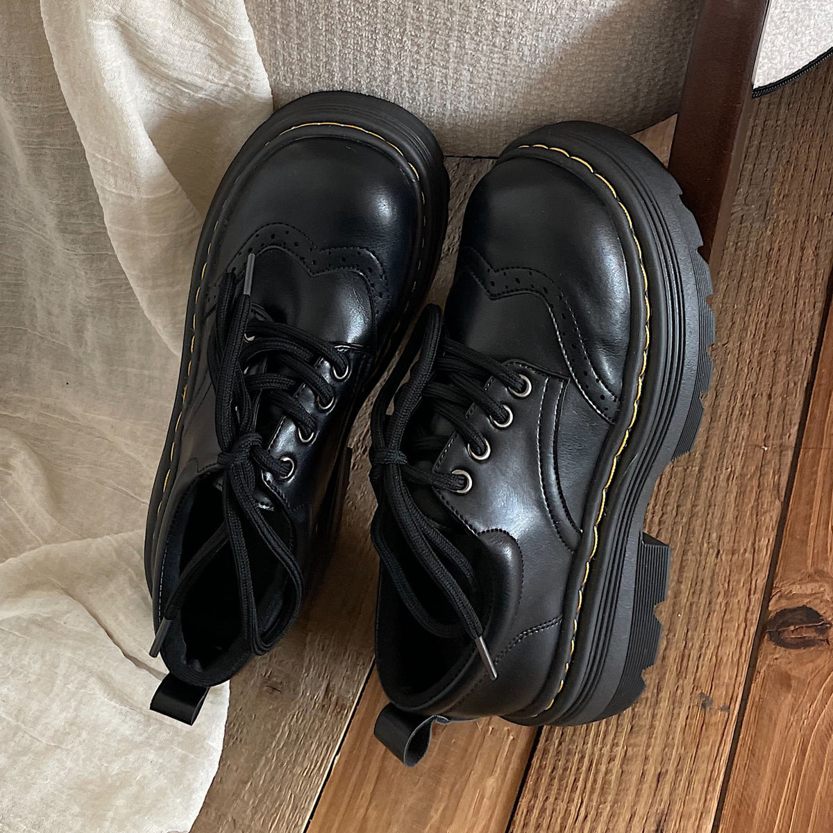 Femmes Casual style britannique Chaussures en cuir souple