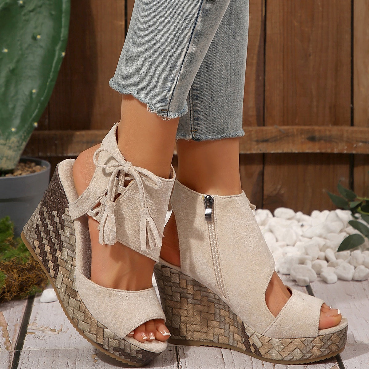 Sandales de plate-forme à talons hauts pour femmes