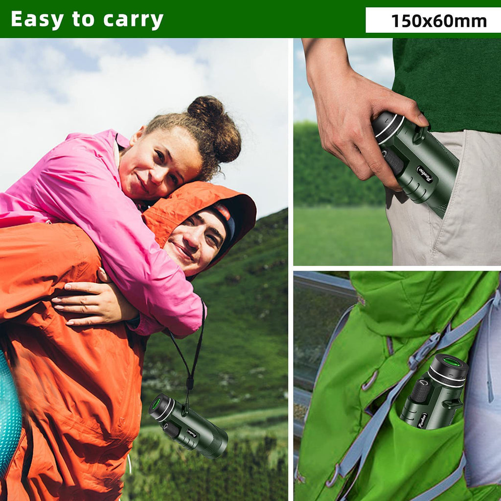 Caméra de téléphone portable 40x60 vert monoculaire HD