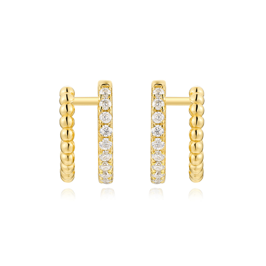 S925 Boucles d'oreilles en double boucle en argent sterling