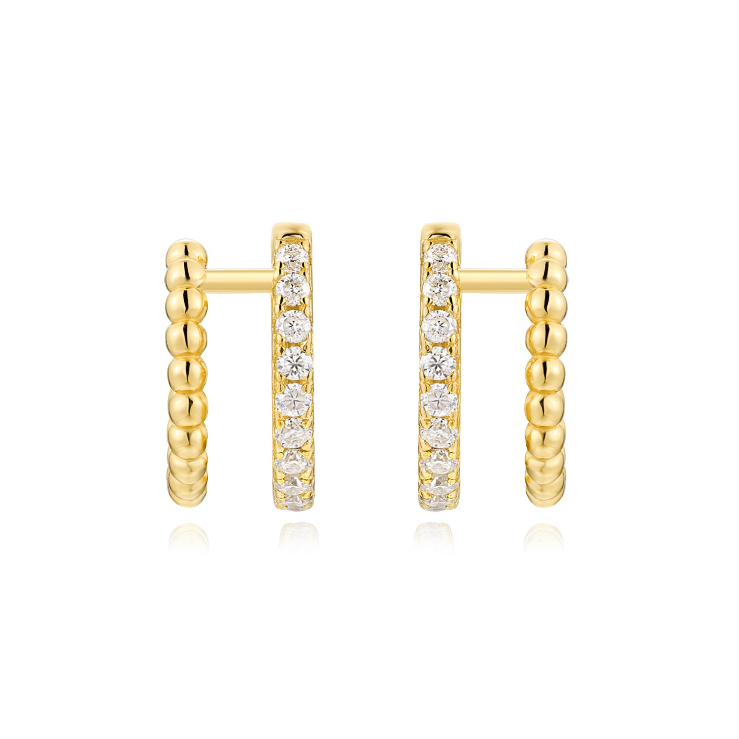 S925 Boucles d'oreilles en double boucle en argent sterling