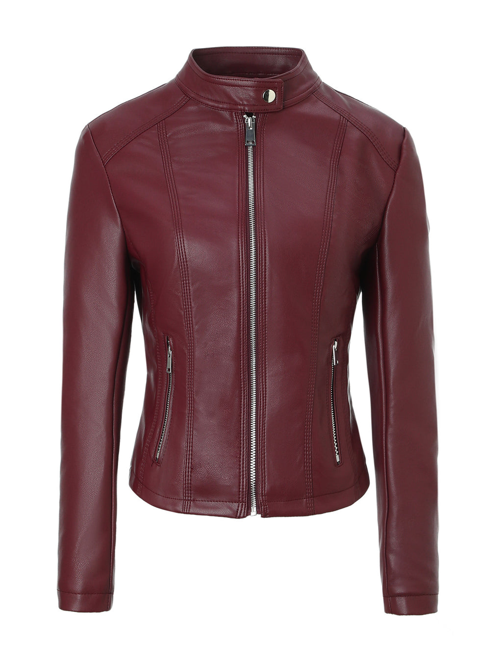 Veste en cuir PU biker zippé pour femmes