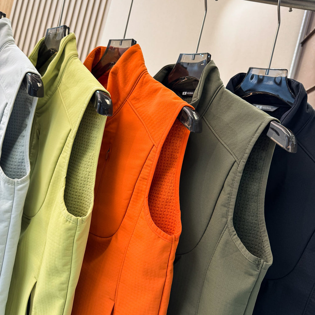 Hommes Femmes Couple Fonctionnel Softshell Vest Fleece Lined Warm Sleeveless Coat Stand Collar