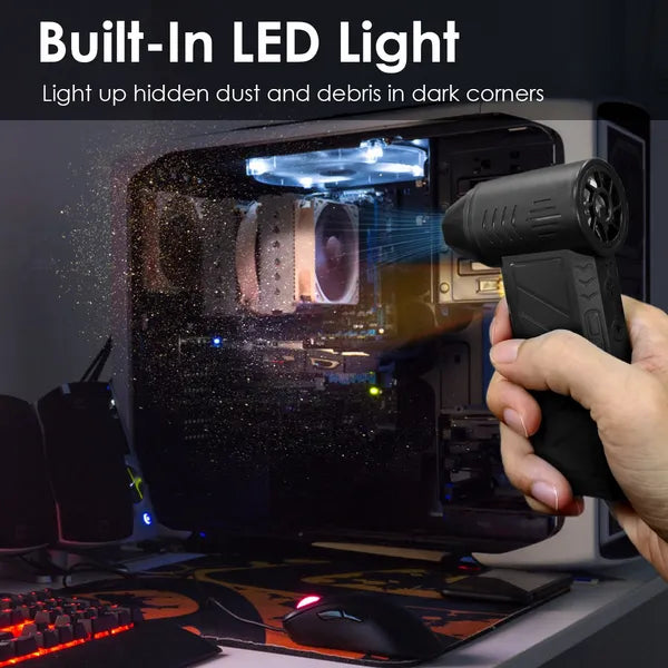 Duster d'air comprimé avec lumière LED jusqu'à 150000RPM vitesse pour PC nettoyage de clavier haute S