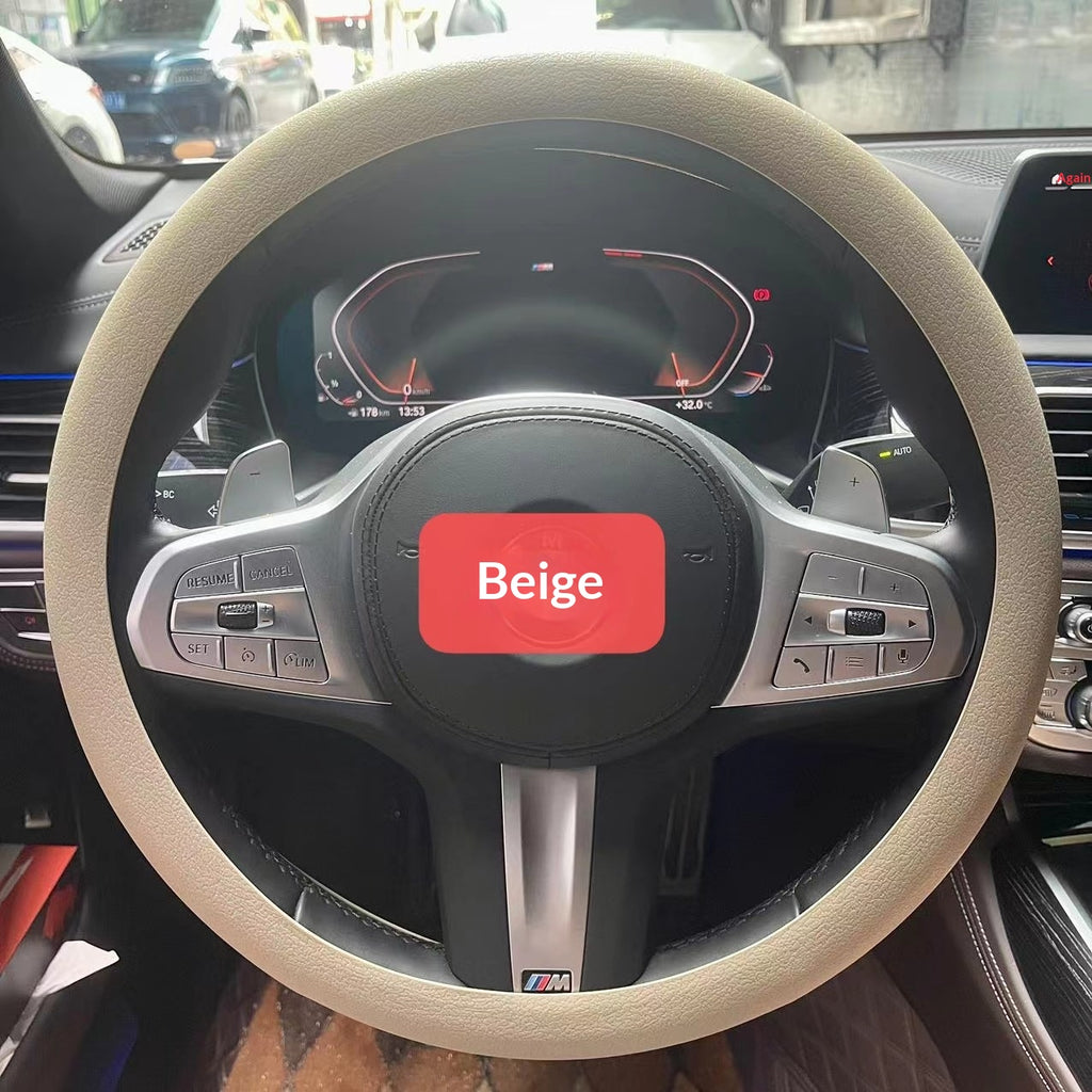 Couverture de volant de voiture en cuir souple silicone antidérapante tout-saison