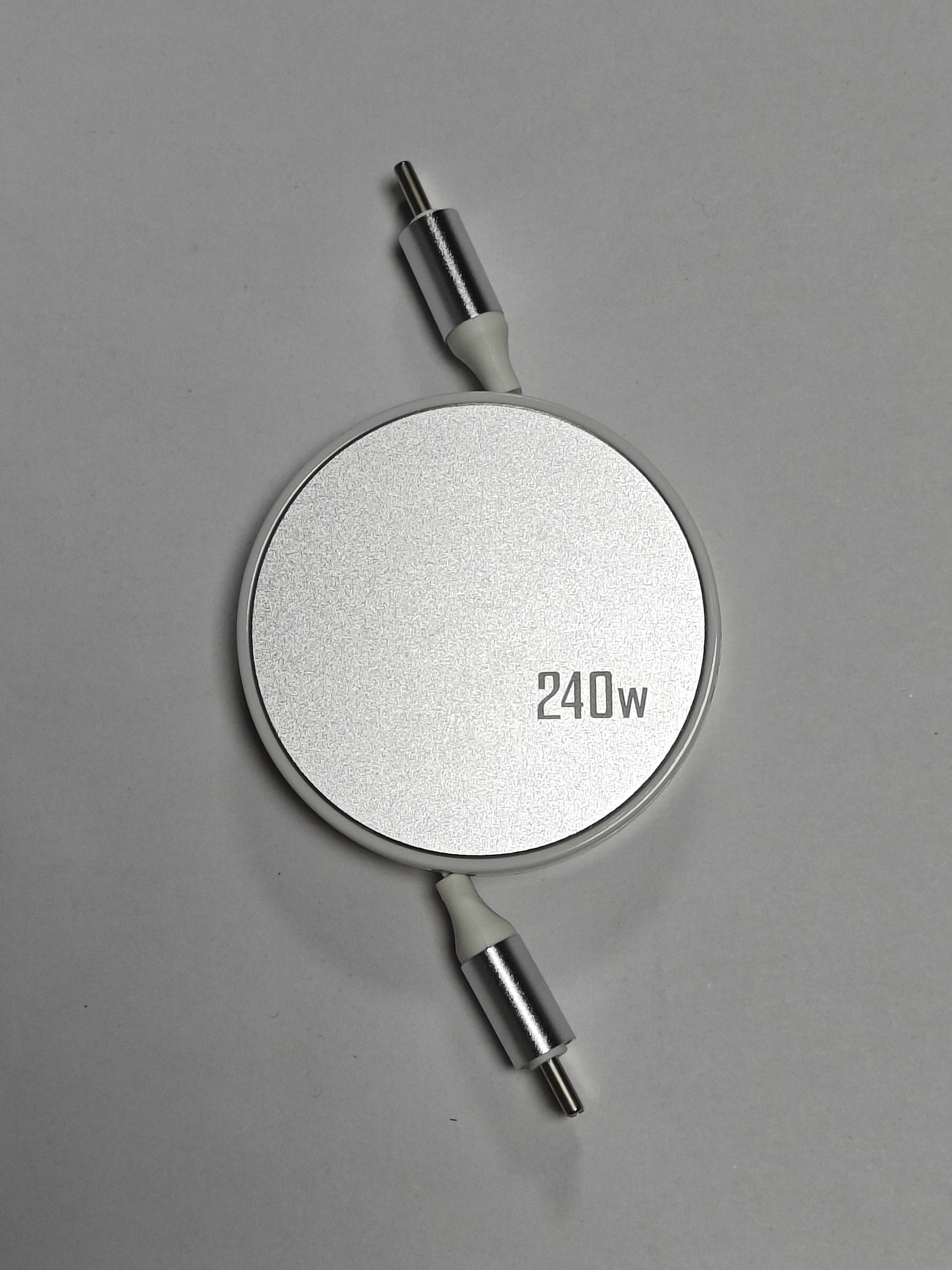 Câble de données rétractable-double tête C modèle blanc-1 pièce