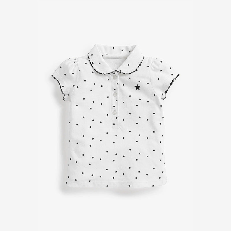 Les enfants d'été Top avec lapel collier pur coton enfants T-shirt
