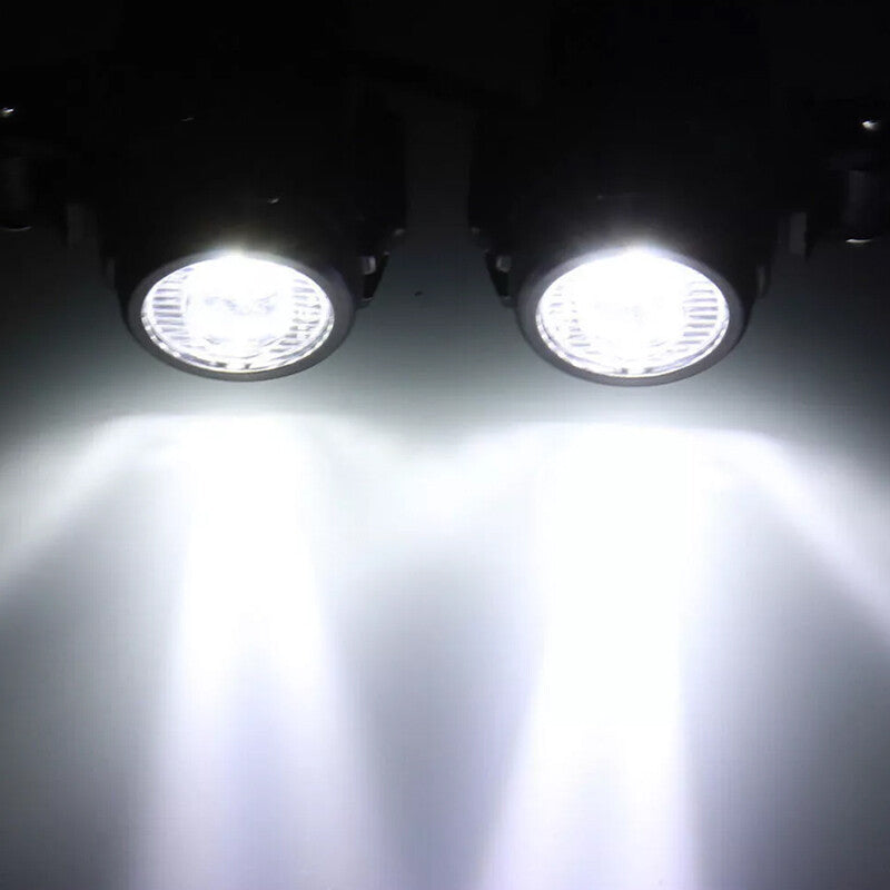 2x Black Motorcycle LED Spot Light Lampe de phare auxiliaire