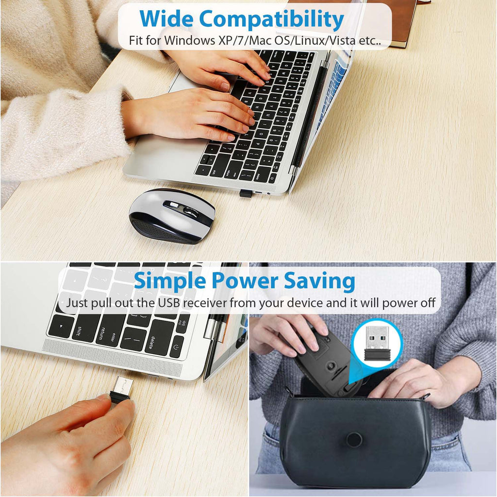 2.4G Souris de jeu sans fil optique Mice With Receveur 3 DPI réglable 6 boutons pour PC La