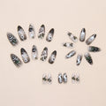 24Pcs Forest Style 3D Embossed Cat Eye Press sur les ongles
