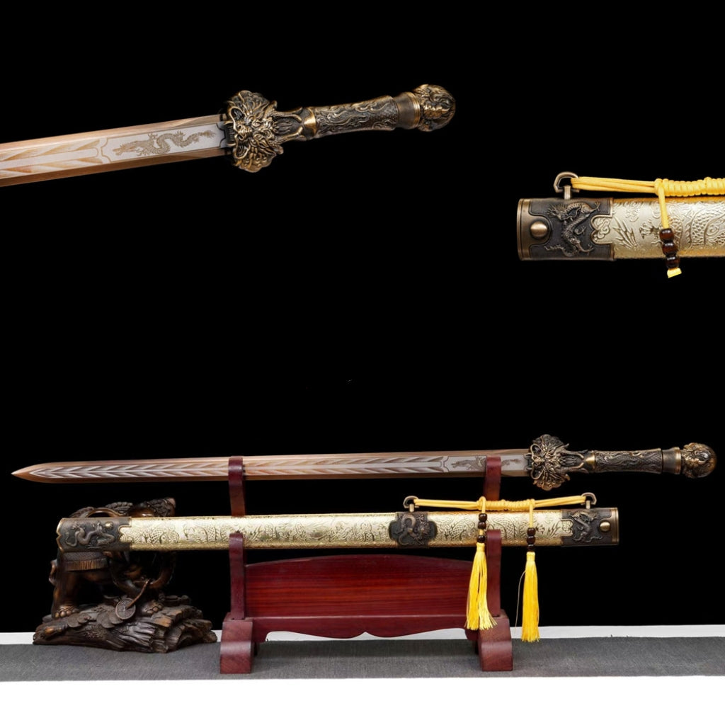 Long Style Integrated High Manganèse Steel Swords Tang Jian
