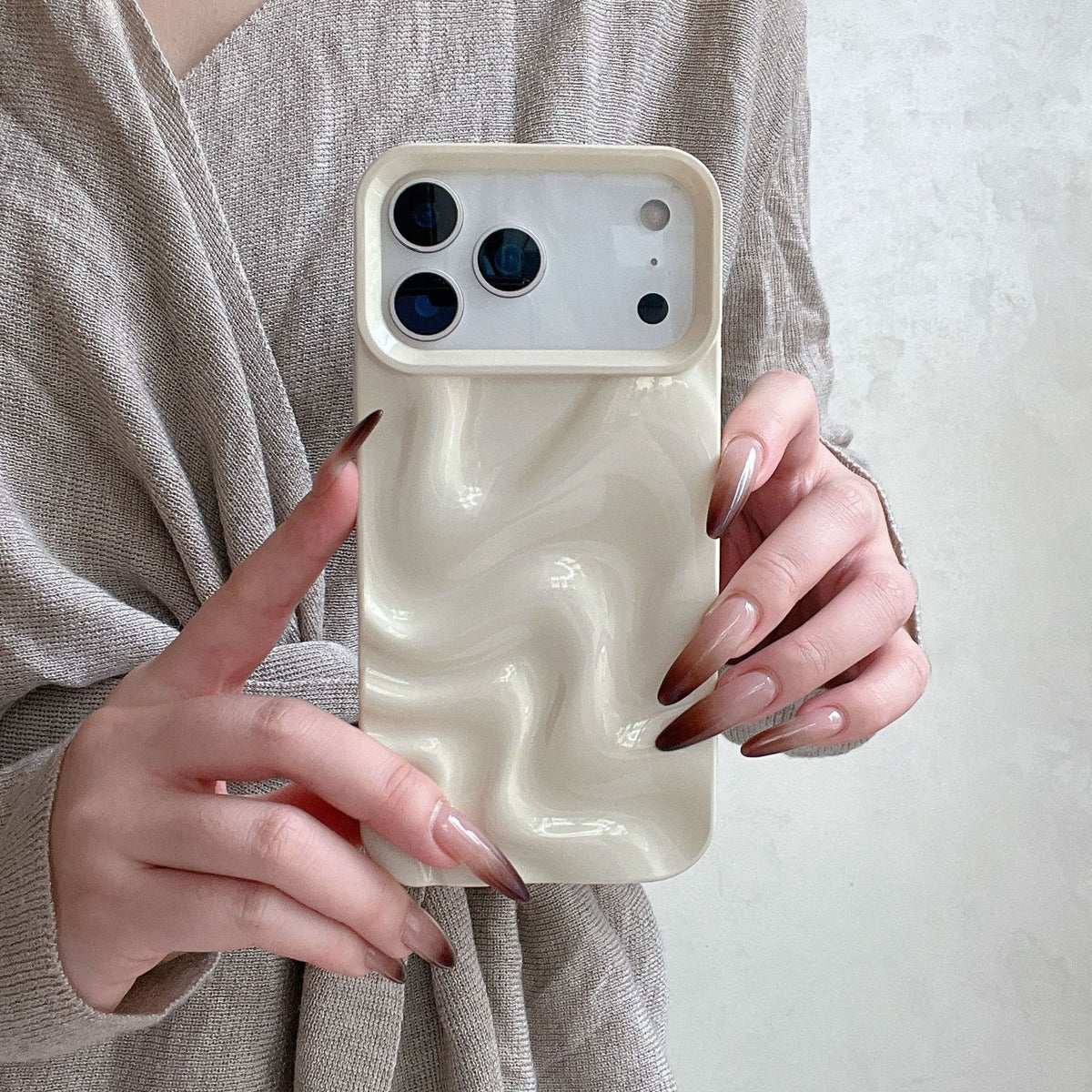 Style coréen Simple Ins en trois dimensions Ripple d'eau Soft Shell