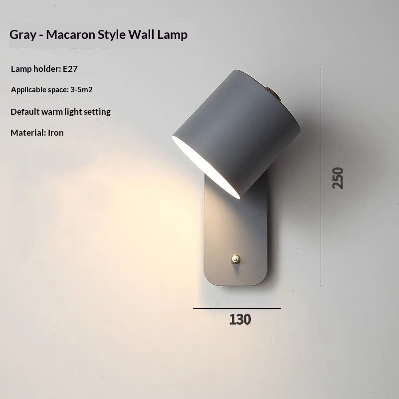 Chambre Bedside Macaron LED simple lampe murale
